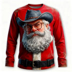 Xaver | Men's Printed Santa Crew Neck Christmas Blouse