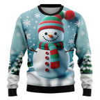 Siegbert | Men's Snowflake Print Crew Neck Christmas Blouse
