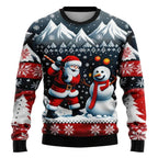 Siegbert | Men's Snowflake Print Crew Neck Christmas Blouse