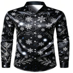 Gerner | Men's Printed Button-Up Christmas Blouse