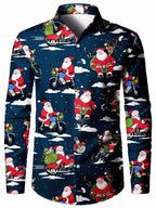 Ambros | Christmas Blouse Faux-Tailcoat Button-Down Shirt for Men
