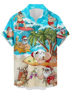 Mathieu | Men's Printed Short Sleeve Christmas Blouse