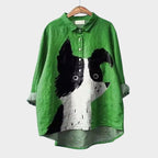 Amalia | Women's Printed Square Neck Blouse with Flutter Sleeves