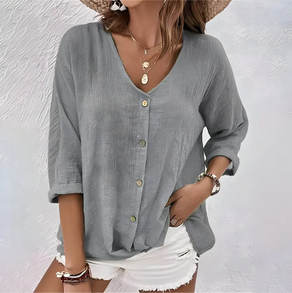 Marcia Relaxed Button-Up Blouse