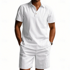 Soren | Men's Button-Front Short Sleeve Shirt and Shorts Two-Piece Set