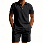 Soren | Men's Button-Front Short Sleeve Shirt and Shorts Two-Piece Set