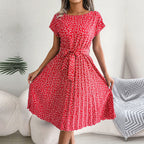 Nika | Women's Floral Pleated A-Line Midi Dress