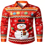 Gerner | Men's Printed Button-Up Christmas Blouse