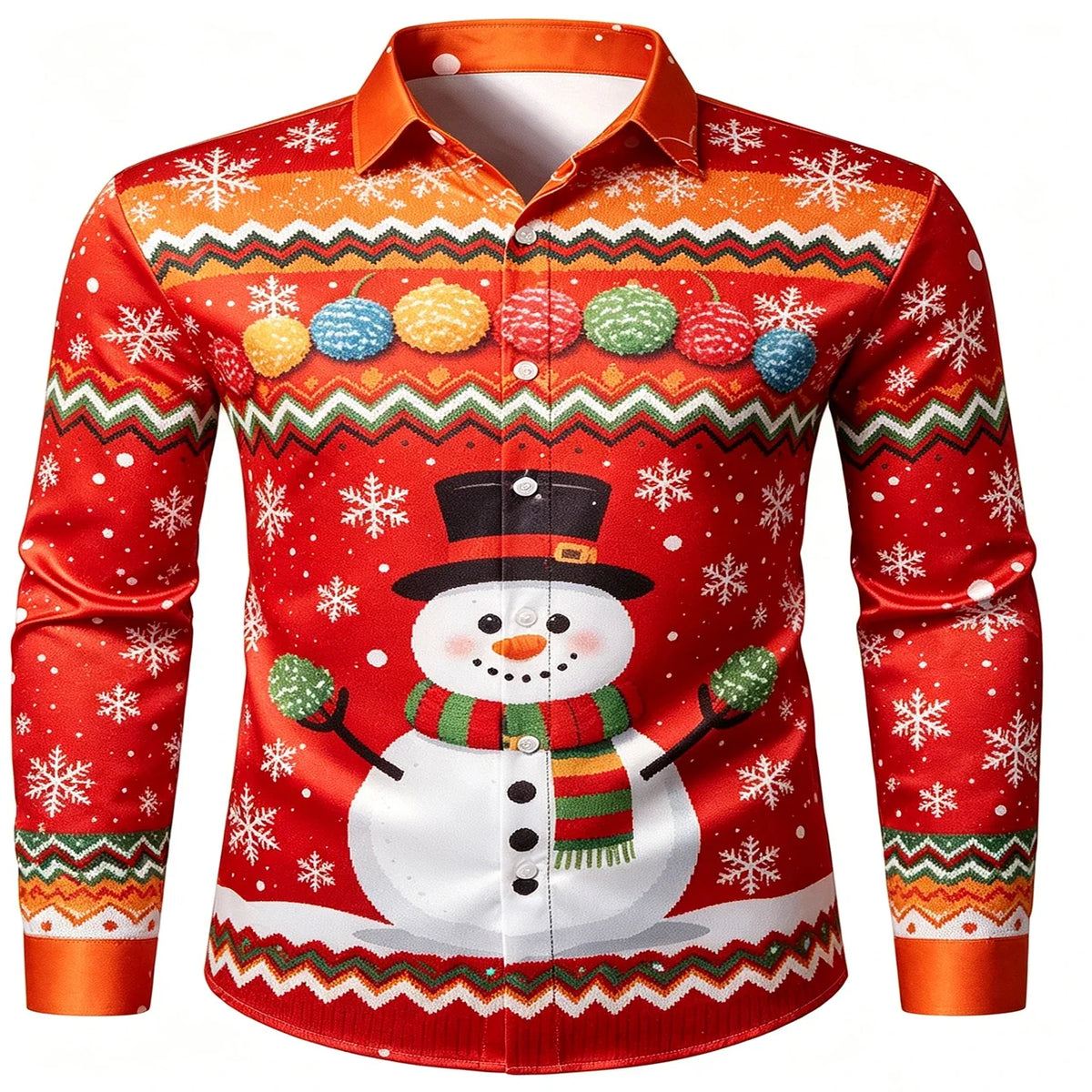 Gerner | Men's Printed Button-Up Christmas Blouse