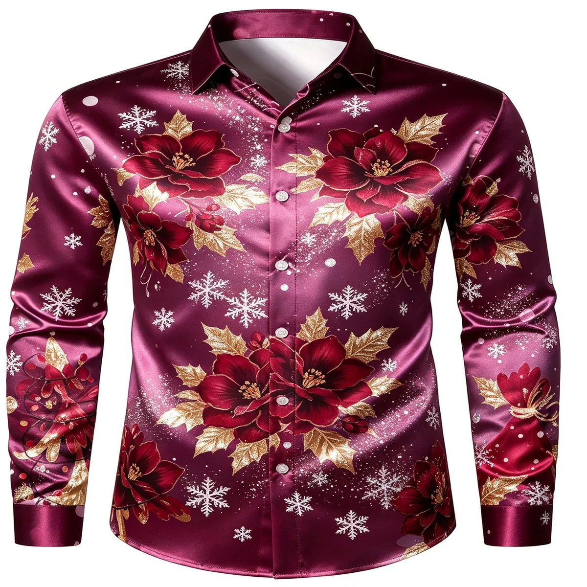 Gerner | Men's Printed Button-Up Christmas Blouse