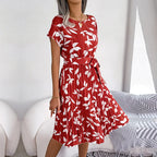 Nika | Women's Floral Pleated A-Line Midi Dress