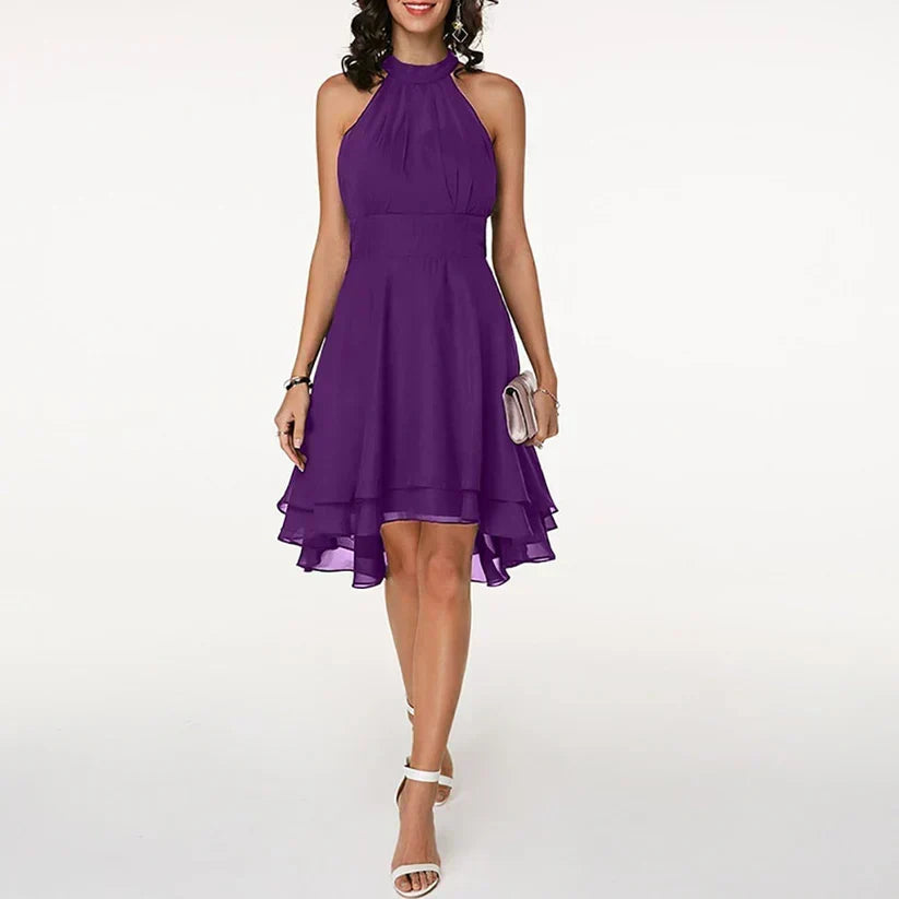 Delia | Women's Halter Layered Cocktail Dress