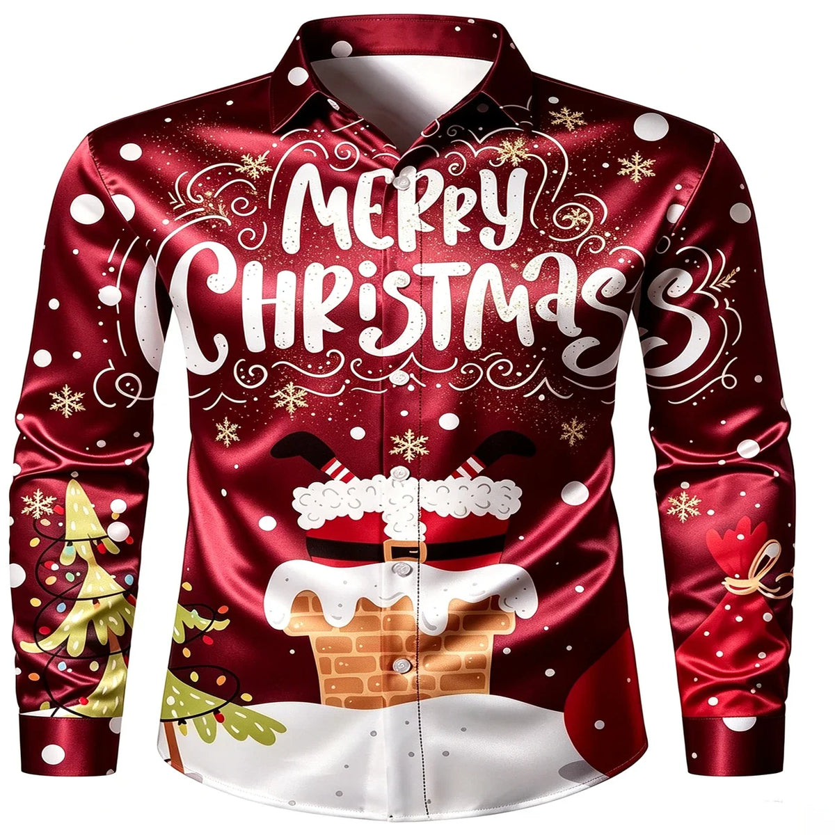 Gerner | Men's Printed Button-Up Christmas Blouse