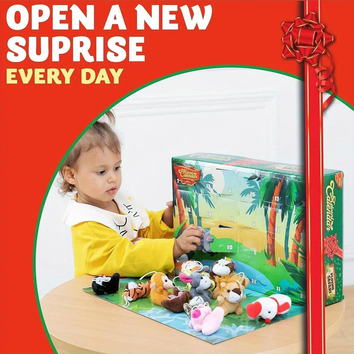 Irenee | Advent Calendar Christmas Gift with 24 Plush Animal Toys