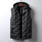 Vaughn | Men's Quilted Zip-Up Hooded Vest with Pockets