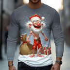 Dieuwe | Men's Funny Santa Print Christmas Blouse Crew Neck