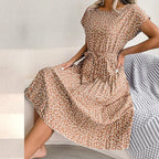 Nika | Women's Floral Pleated A-Line Midi Dress