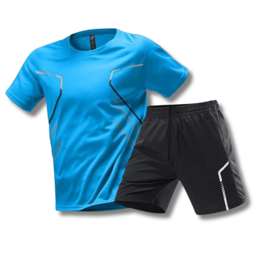 Milan | Men's Breathable Short Sleeve Training Set with Contrast Trim