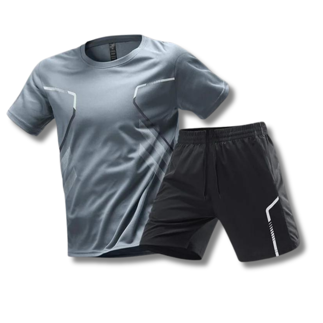 Milan | Men's Breathable Short Sleeve Training Set with Contrast Trim