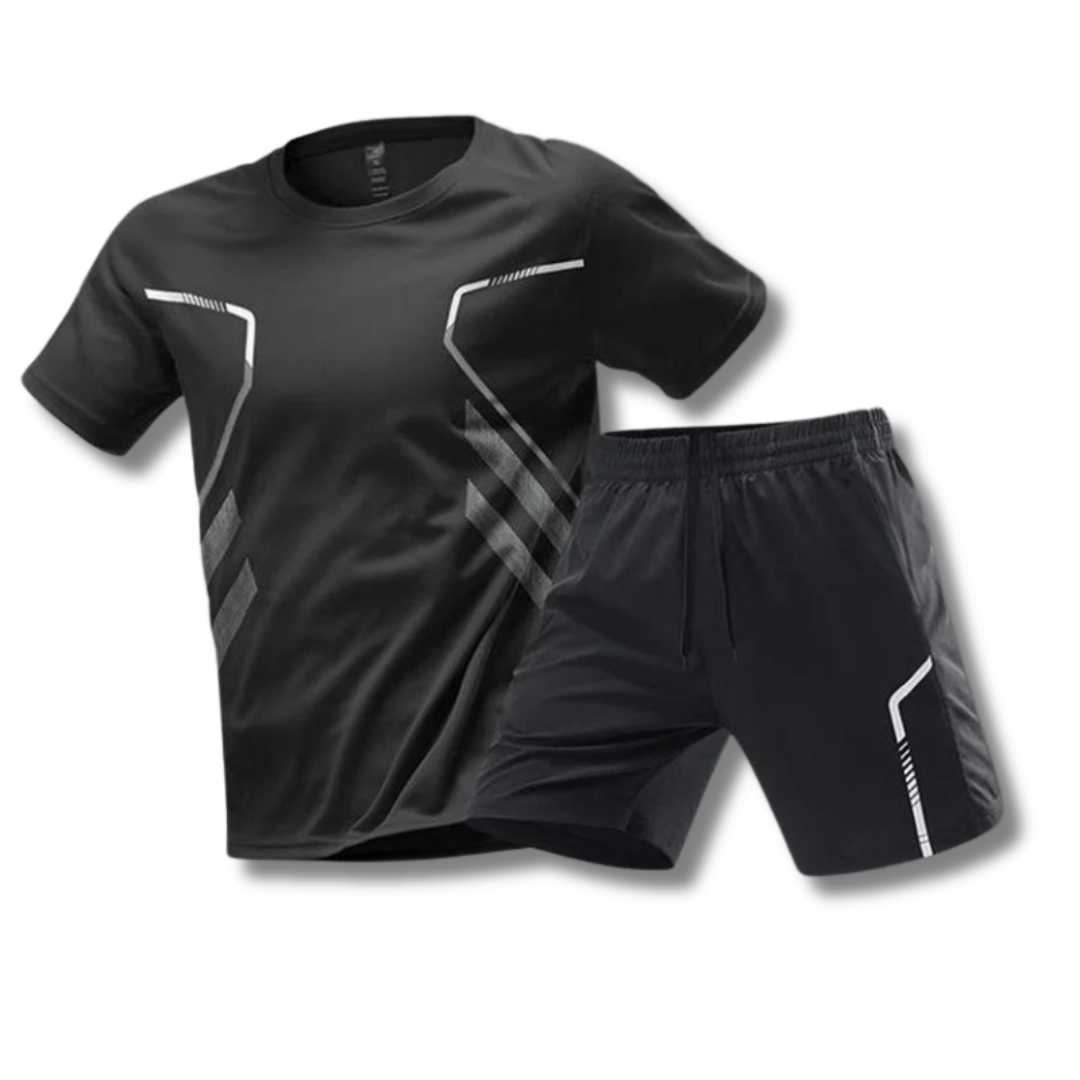 Milan | Men's Breathable Short Sleeve Training Set with Contrast Trim
