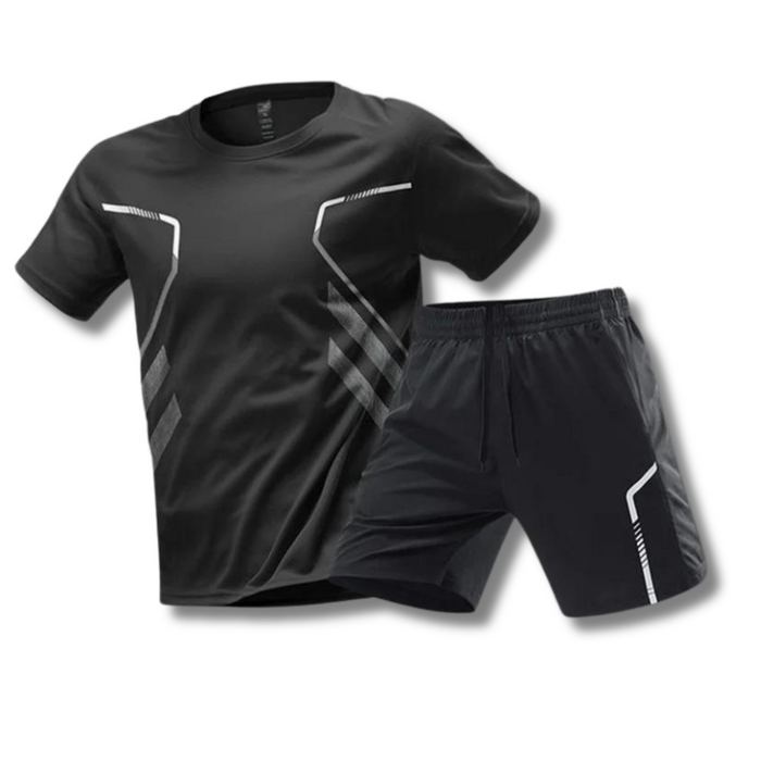 Milan | Men's Breathable Short Sleeve Training Set with Contrast Trim