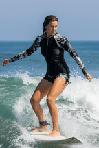 Yrsa | Women's High-Waisted Rashguard Swimsuit with Zip Front