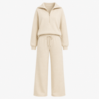Renske | Women's Zip-Up Hooded Wide-Leg Lounge Set