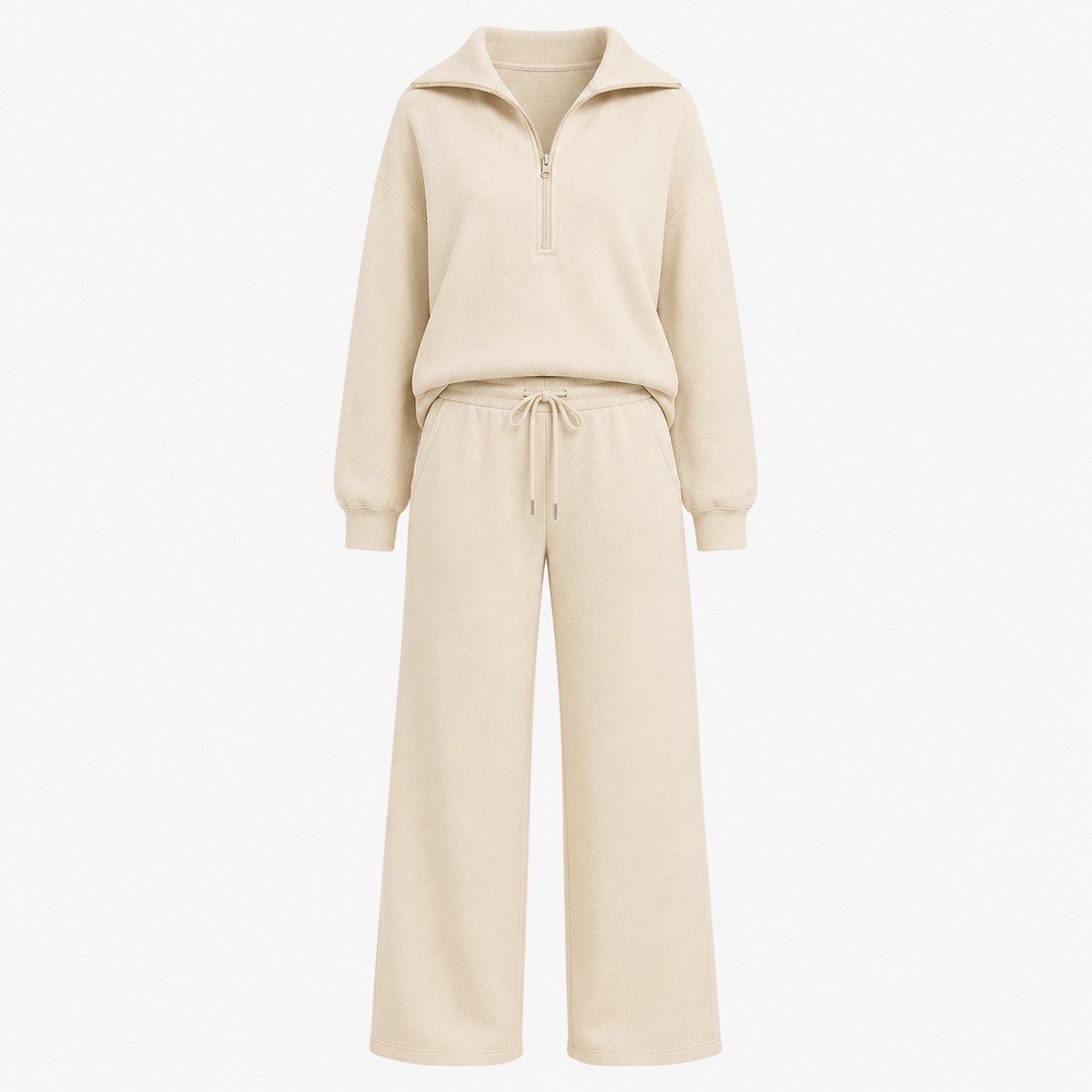 Renske | Women's Zip-Up Hooded Wide-Leg Lounge Set