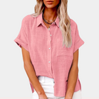 Mathilde | Women's V-Neck Short Sleeve Blouse