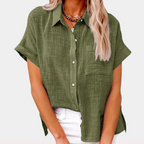 Mathilde | Women's V-Neck Short Sleeve Blouse