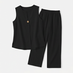 Evelien | Women's V-Neck Wide-Leg Two-Piece Set
