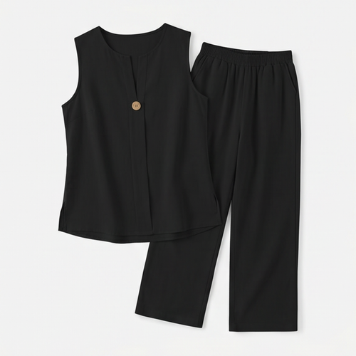 Evelien | Women's V-Neck Wide-Leg Two-Piece Set