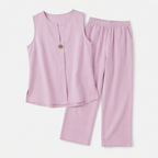 Evelien | Women's V-Neck Wide-Leg Two-Piece Set