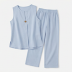 Evelien | Women's V-Neck Wide-Leg Two-Piece Set