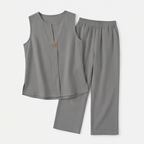 Evelien | Women's V-Neck Wide-Leg Two-Piece Set
