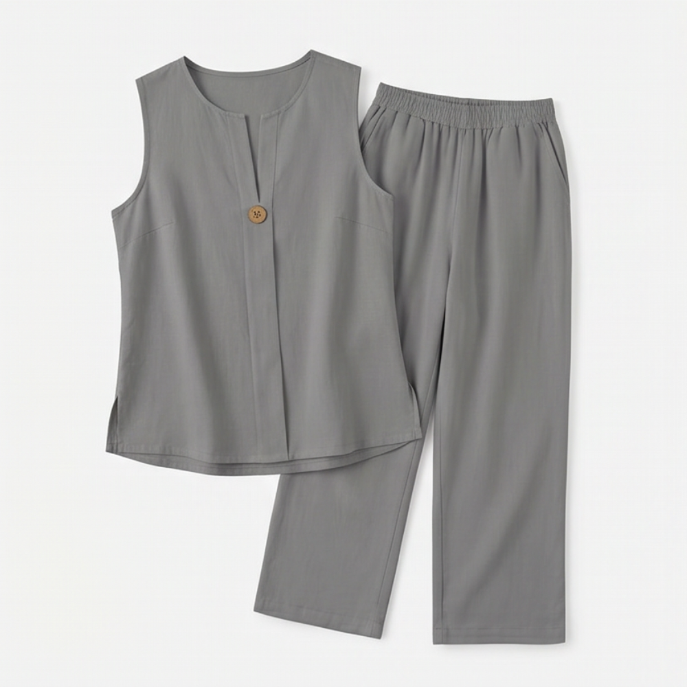 Evelien | Women's V-Neck Wide-Leg Two-Piece Set