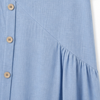 Lea | Women's Asymmetric Button-Front A-Line Midi Dress