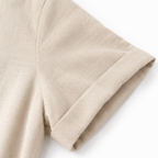 Sienna | Women's Button-Front Ruffle-Hem Jumpsuit with Rolled Sleeves