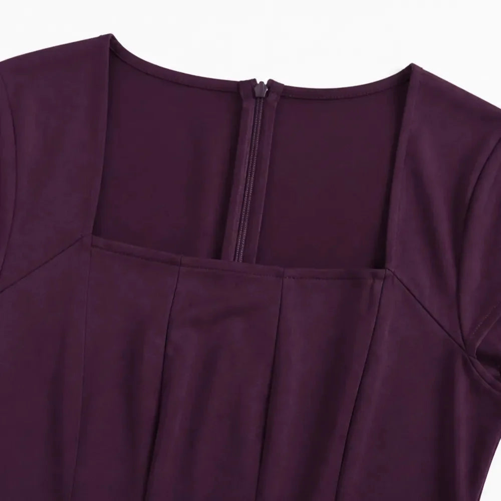 Nynke | Women's Square-Neck A-Line Midi Dress
