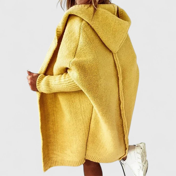 Elowen | Women's Oversized Hooded Knee-Length Cardigan