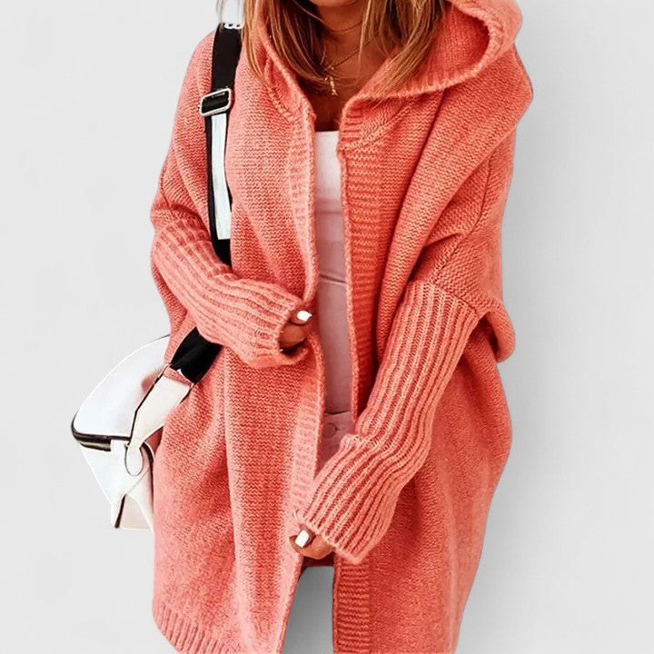 Elowen | Women's Oversized Hooded Knee-Length Cardigan