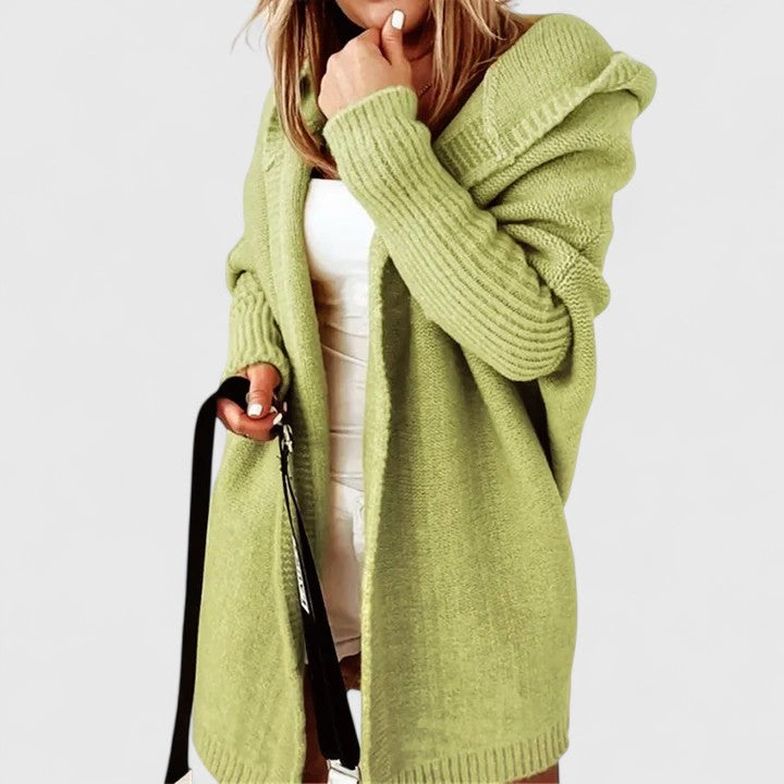 Elowen | Women's Oversized Hooded Knee-Length Cardigan