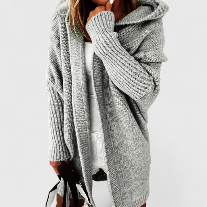 Elowen | Women's Oversized Hooded Knee-Length Cardigan