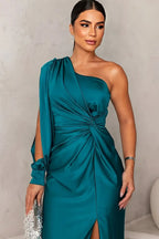 Eefje | Women's One-Shoulder Bodycon Maxi Dress with Side Slit