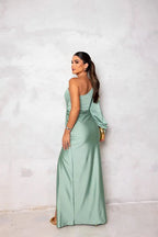 Eefje | Women's One-Shoulder Bodycon Maxi Dress with Side Slit