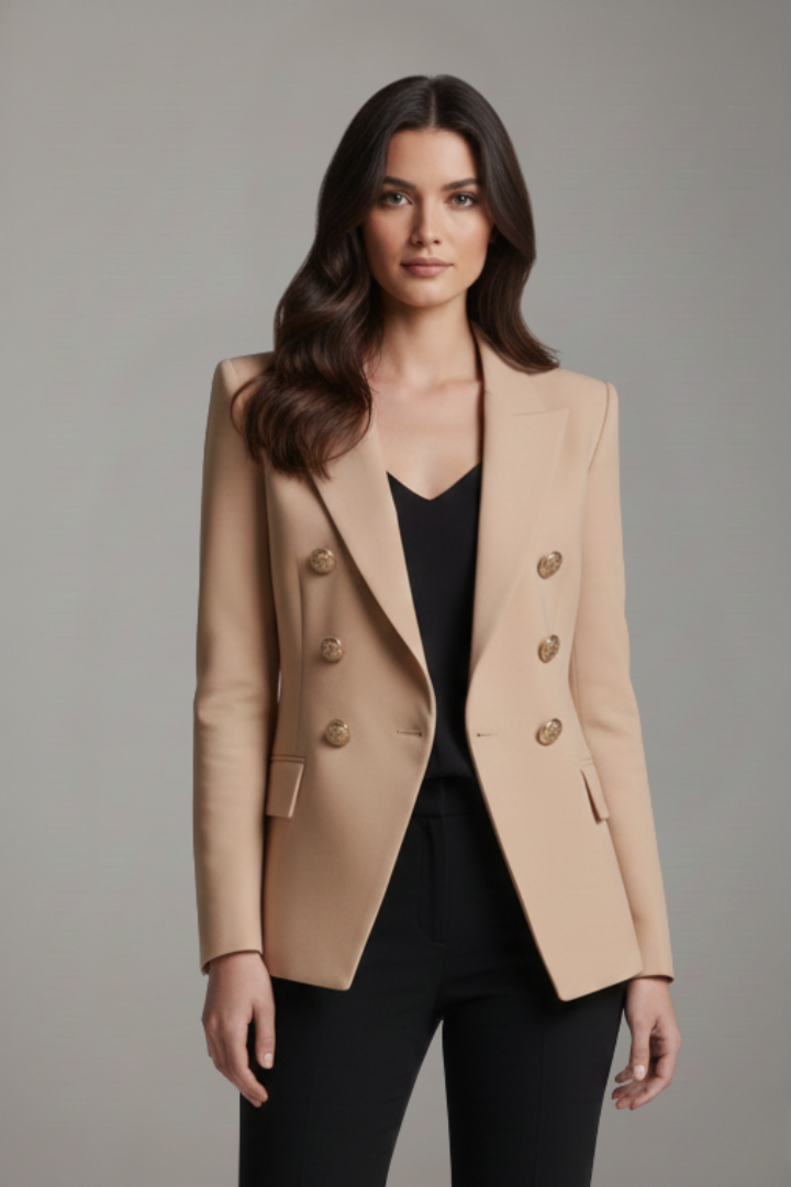 Aurelie | Women's Double-Breasted Tailored Blazer with Notched Lapel