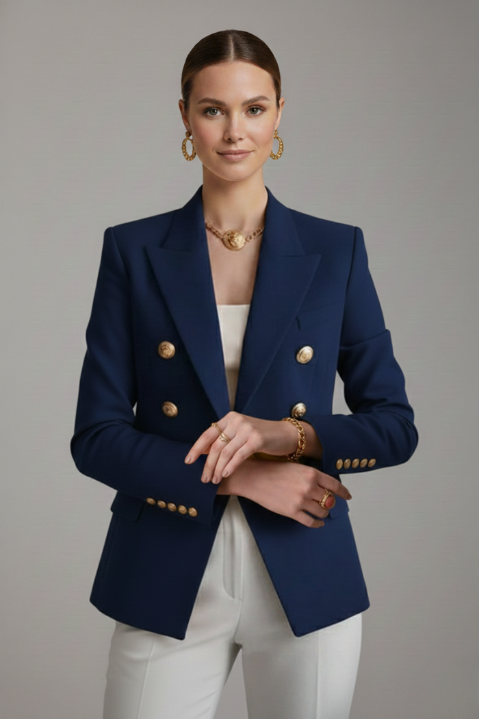 Aurelie | Women's Double-Breasted Tailored Blazer with Notched Lapel