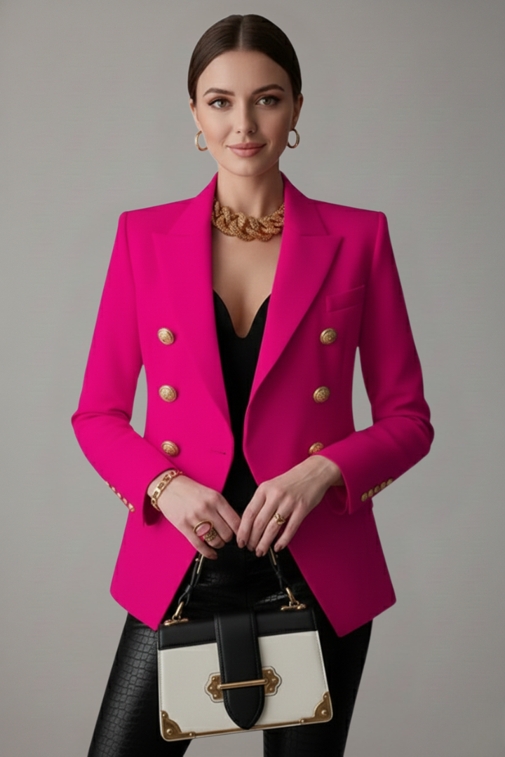 Aurelie | Women's Double-Breasted Tailored Blazer with Notched Lapel