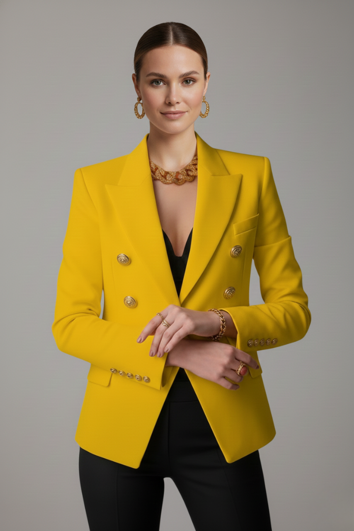 Aurelie | Women's Double-Breasted Tailored Blazer with Notched Lapel