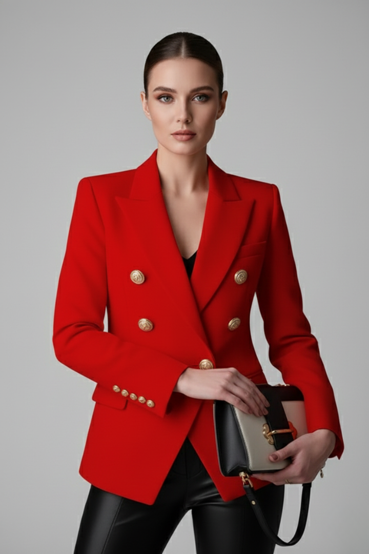 Aurelie | Women's Double-Breasted Tailored Blazer with Notched Lapel